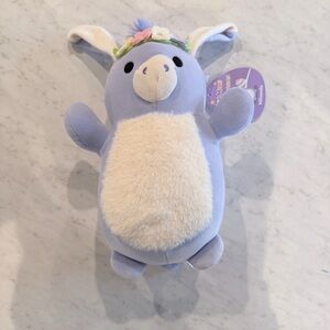 Squishmallows Hug Mees Milanda Lavender and Cream Donkey with Floral Crown